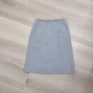VTG Emanuel Ungaro Laser Cut Wool Skirt 90s Archival Minimalist Career Gray 4 38